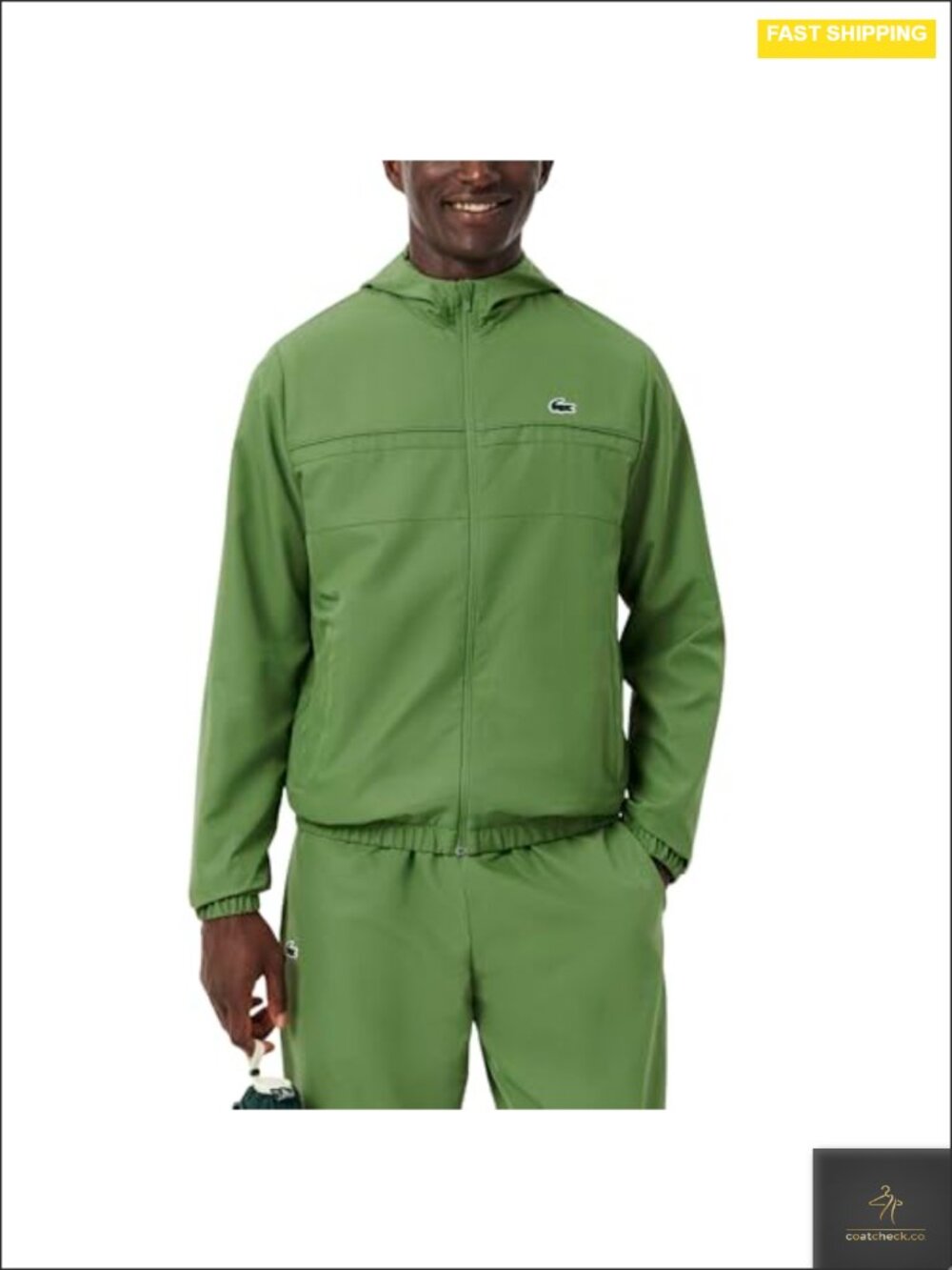 Men's Water-Repellent Sport Track Jacket, Lightweight Polyester, Breathable